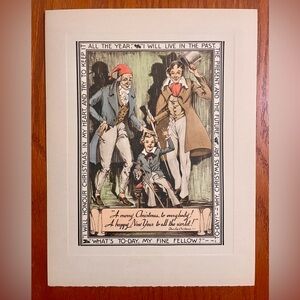 Vintage Charles Dickens A Christmas Carol Art Print 9.5 X 12.5" On Cardstock